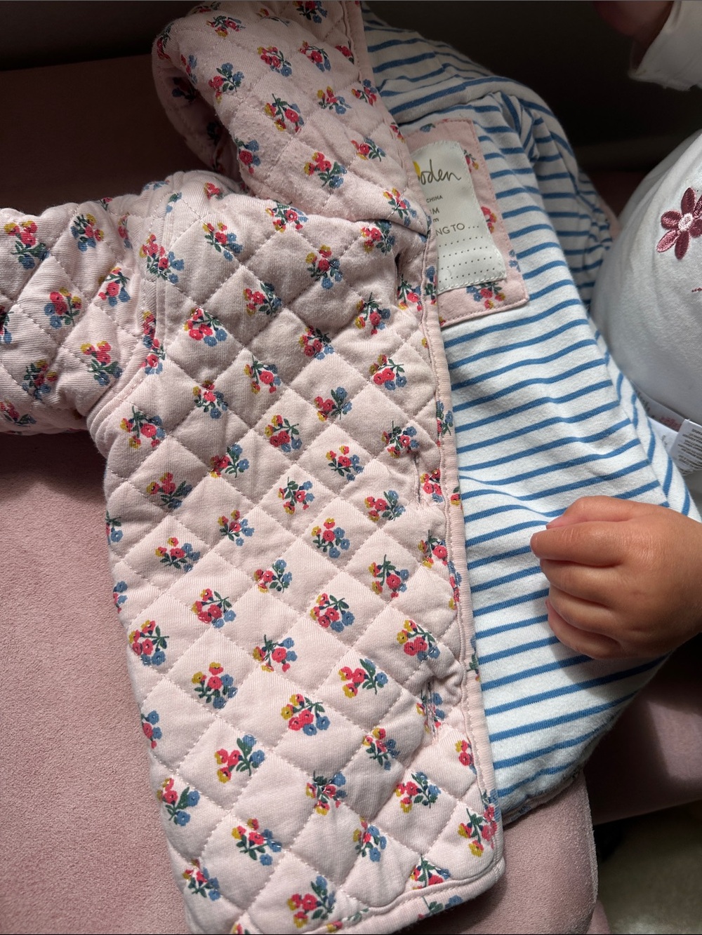 Baby Boden Floral Quilted Jacket - Picture 5 of 6